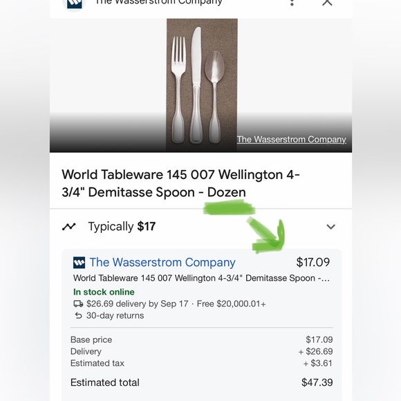 World tableware 145 007 Wellington Demitasse spoon 4.3/4” - Picture 11 of 12